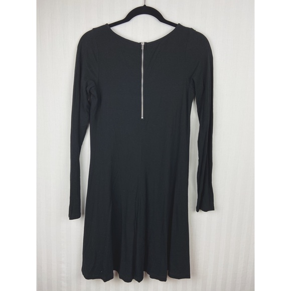 Black Express Zip Back Swing Dress Medium Long - Picture 3 of 5